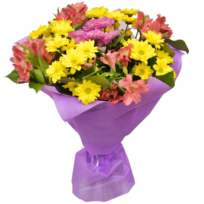 Букет из хризантем и альстромерии, доставка Никольское